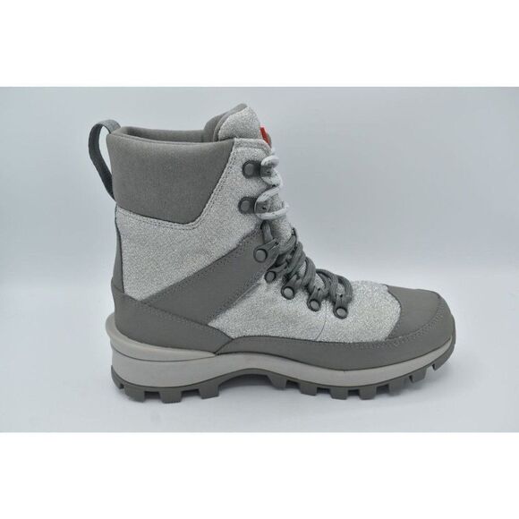 Hunter Womens Size 10 Glitter Silver Grey Insulated Winter Commando Boots Shoes - Picture 4 of 16